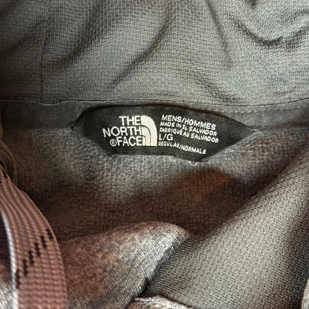 The North Face Mens Grey Heathered Logo Hoodie Sweatshirt Size Large L